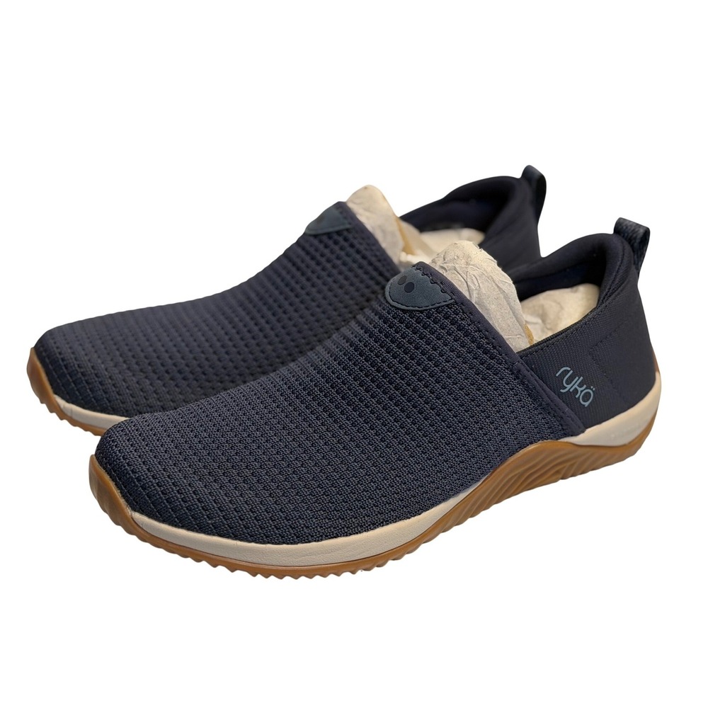 Ryka Navy Blue Slip-On Sneakers with Gum Sole